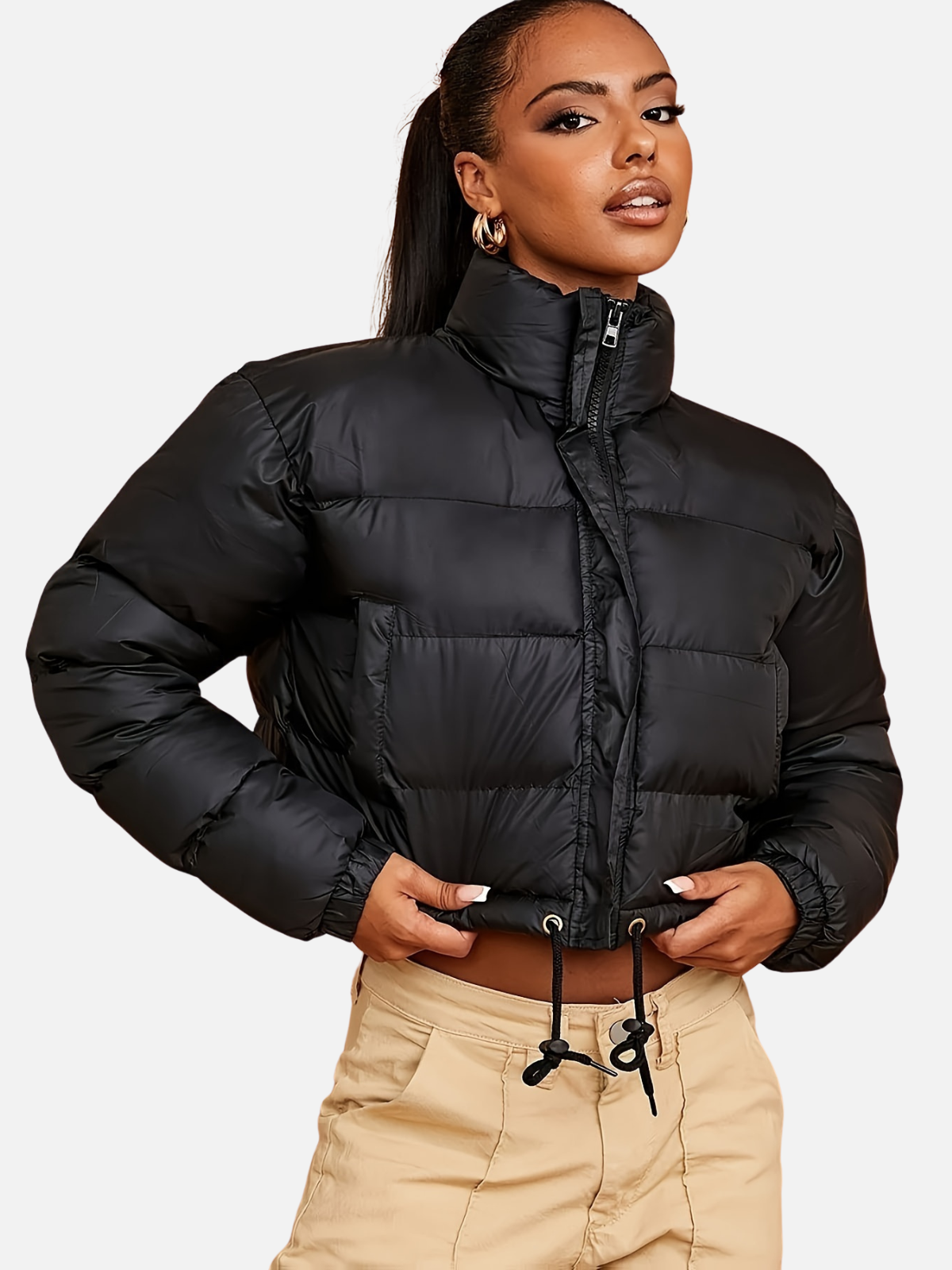 Casual puffer jacket | with drawstring