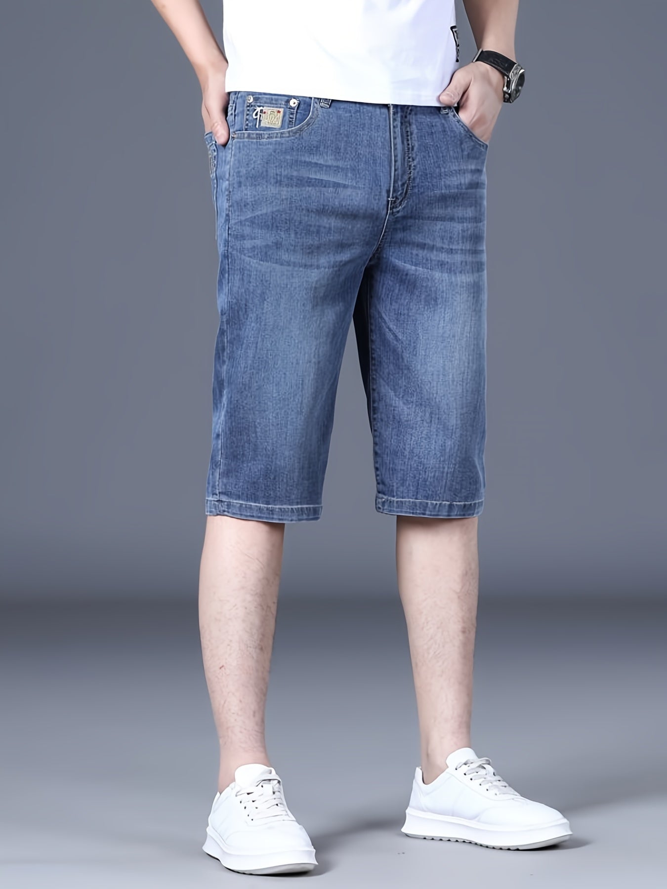 Mid-length Denim Shorts for Men