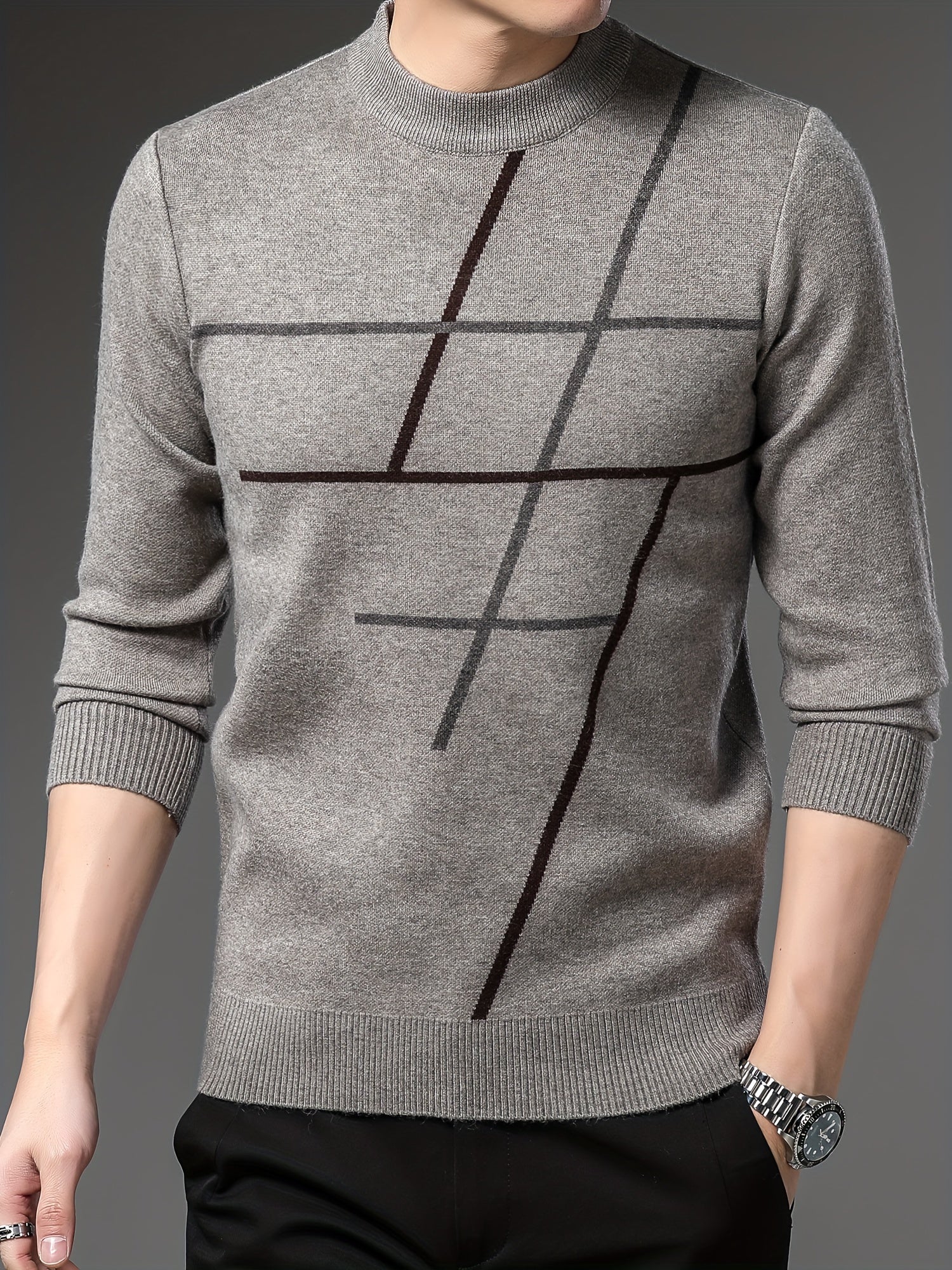 CHRIS | Knitted Cable Stripe Sweater