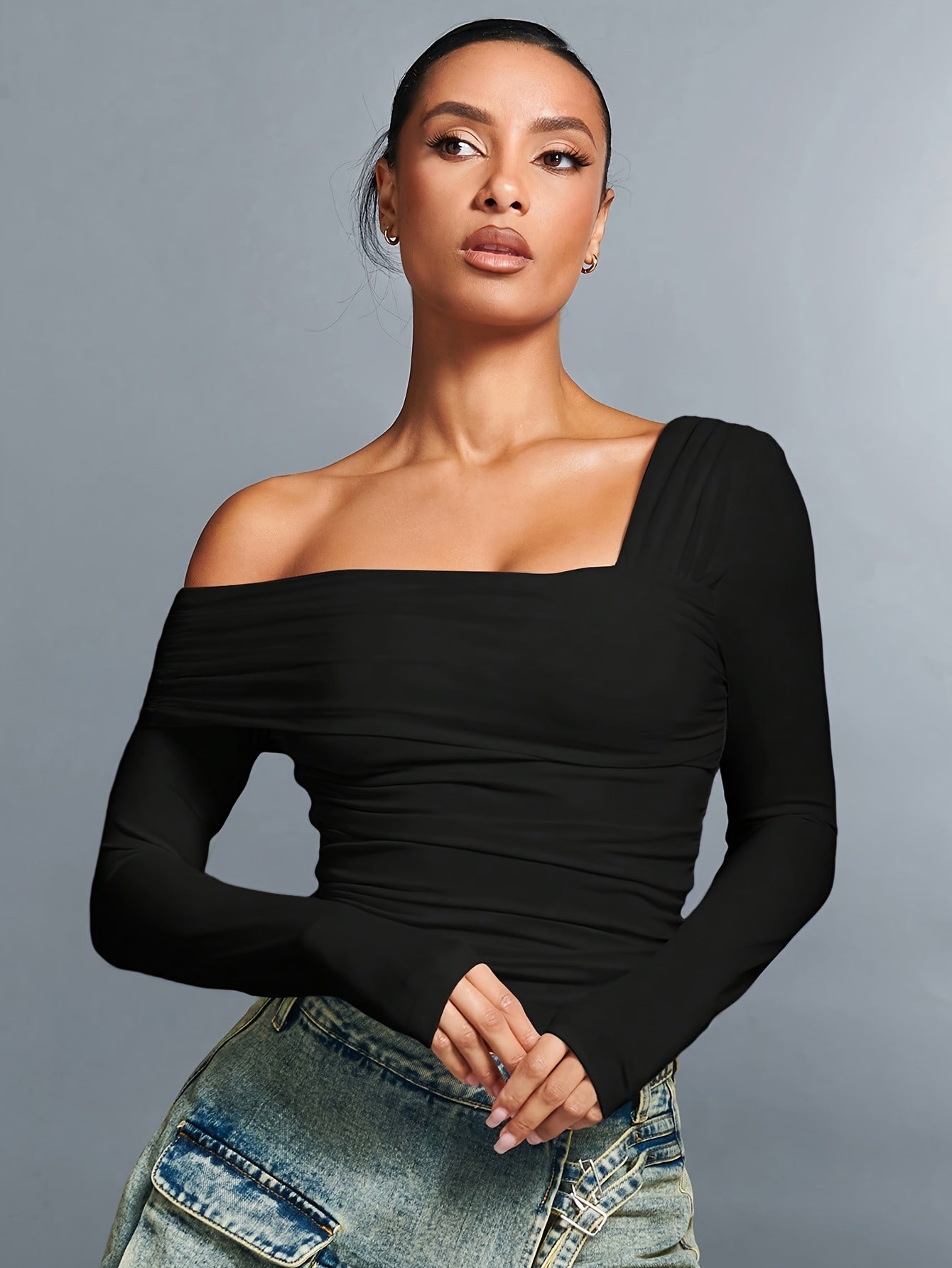 Chic off-shoulder T-shirt