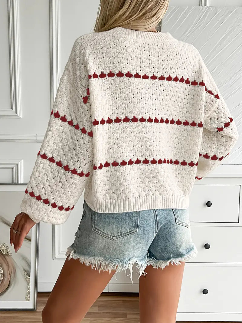 Eleganter Strickpullover mit Rundhalsausschnitt