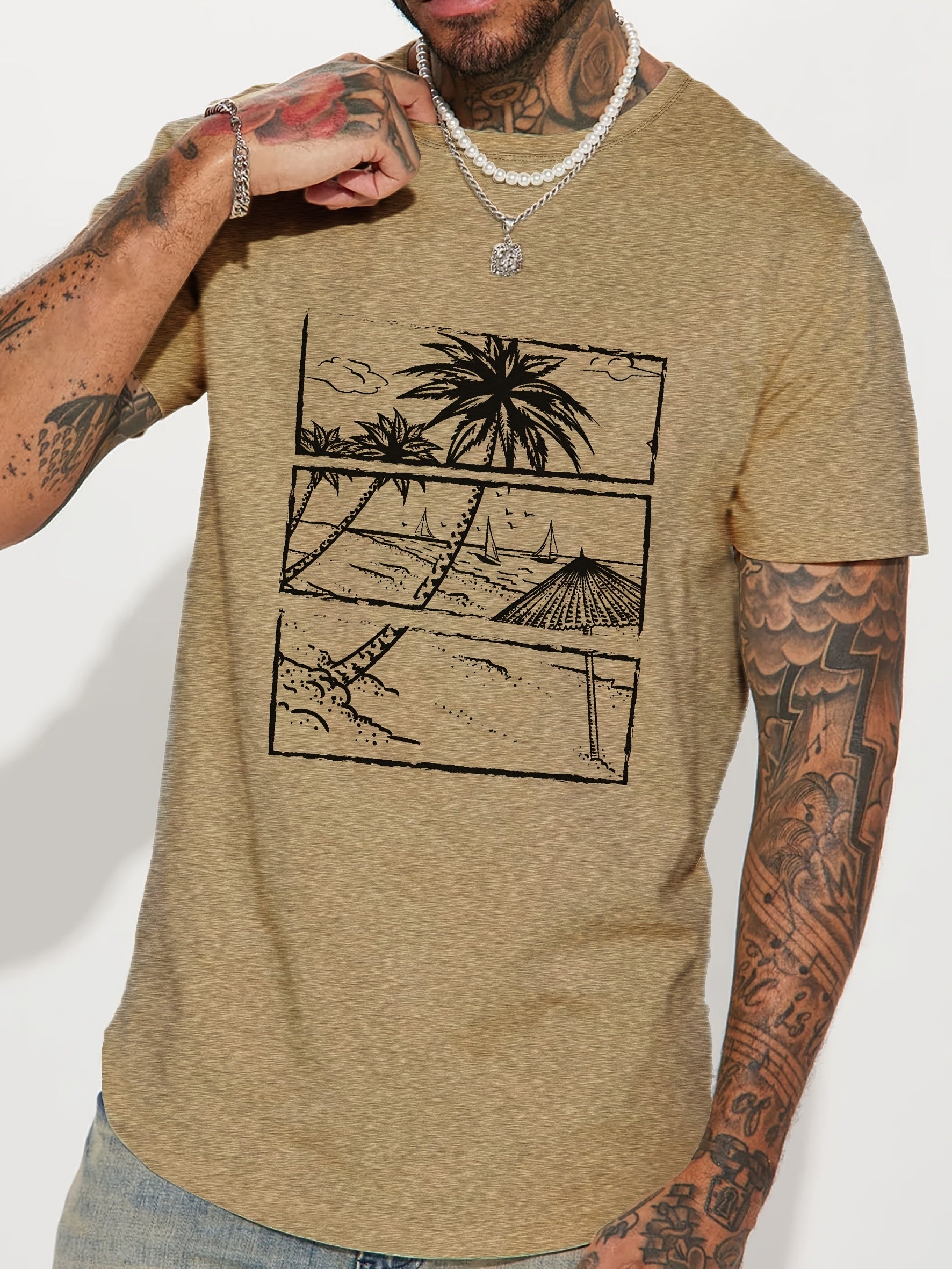 Hawaiian Beach T-shirt for Men