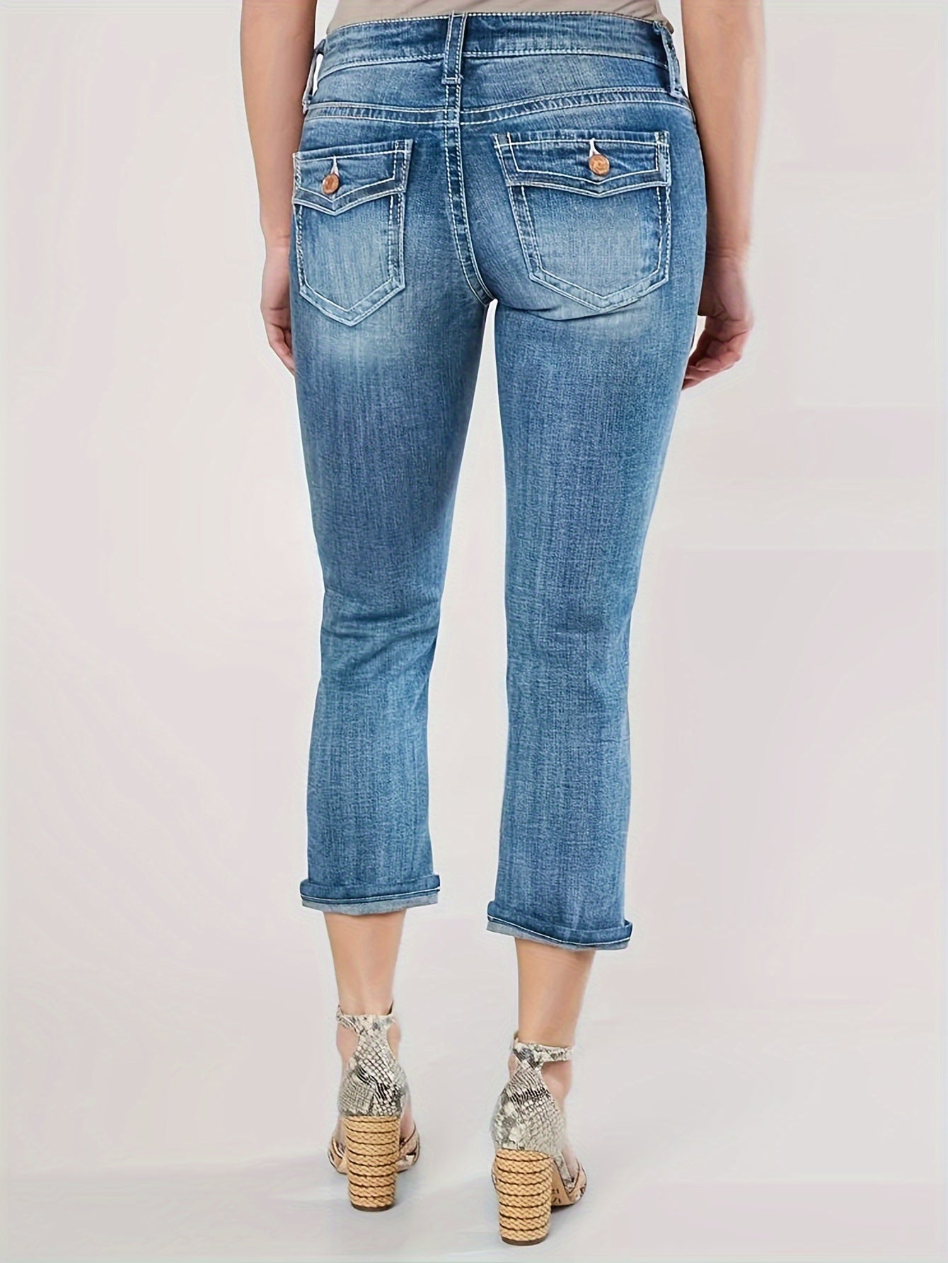 Retro Chic Capri Denim Jeans