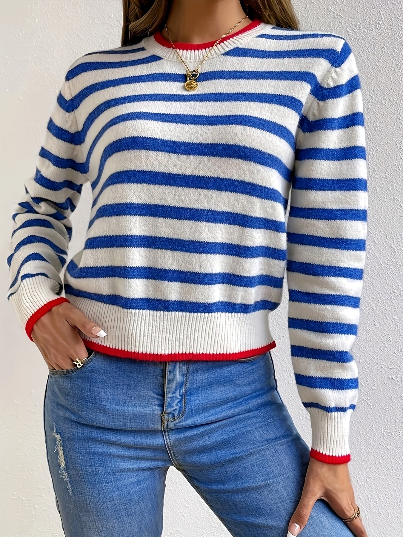 Striped Crew Neck Sweater