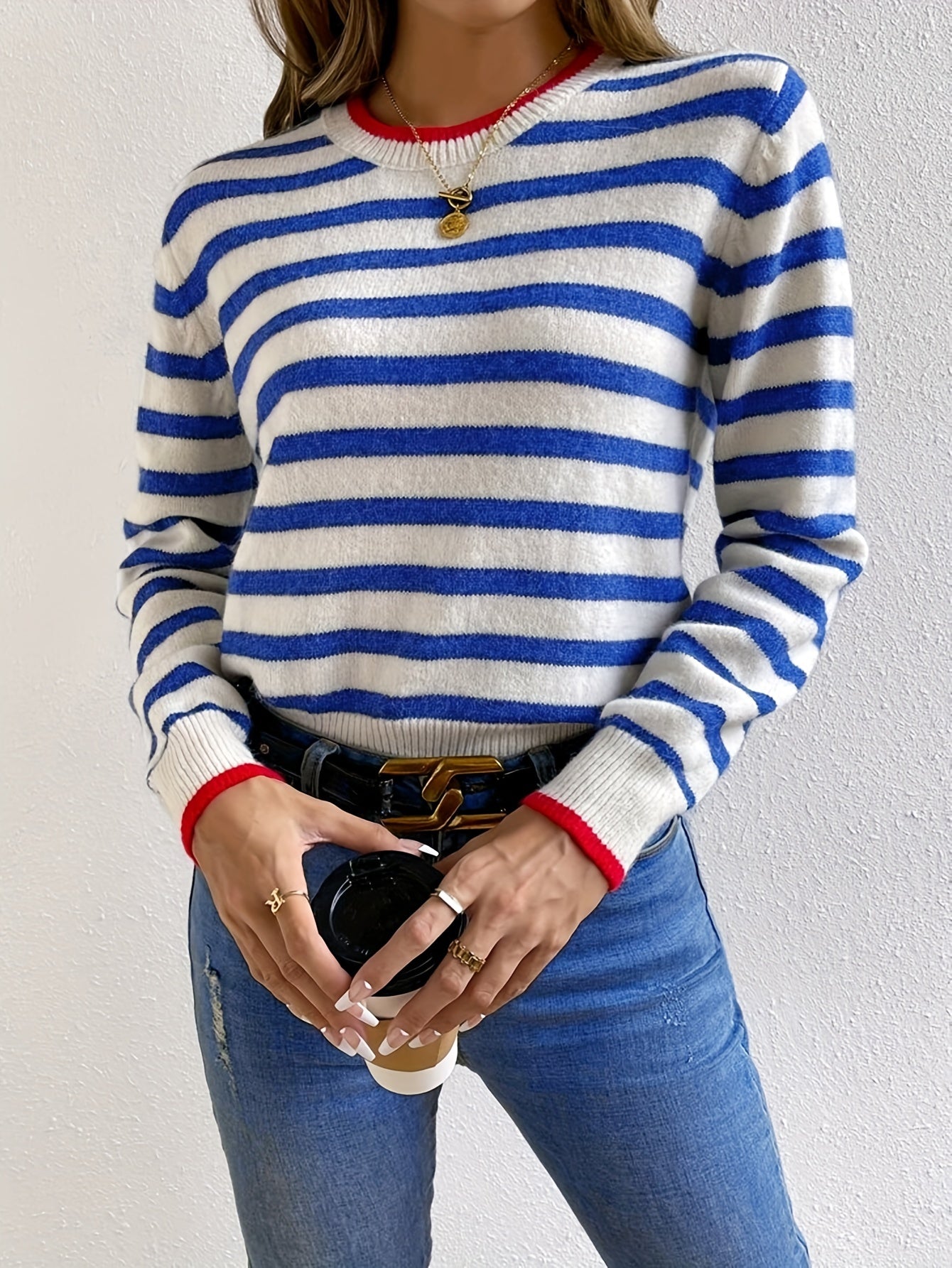 Striped Crew Neck Sweater