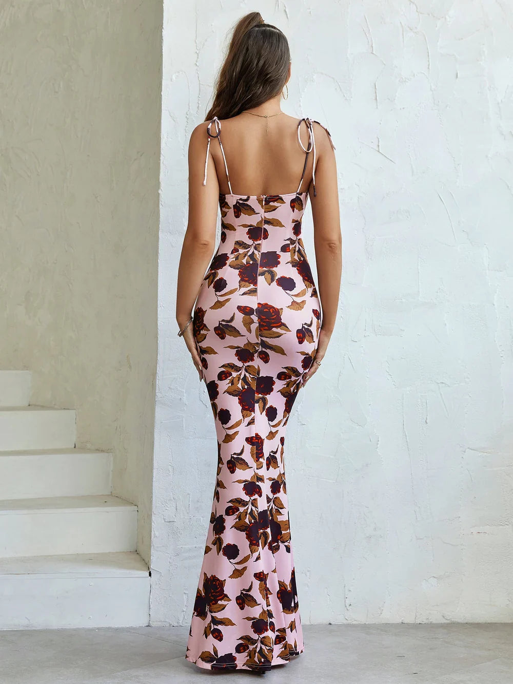 LEAH | Dress with a tight waist and floral print