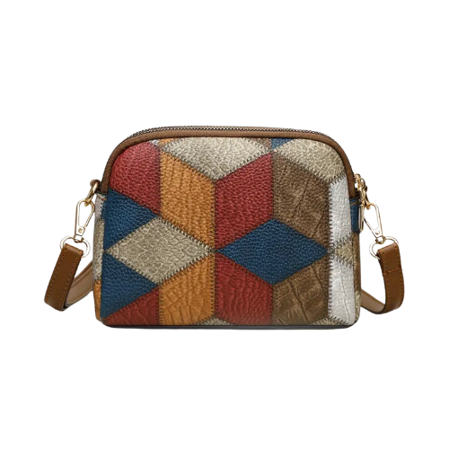 Handbag with contrasting patch