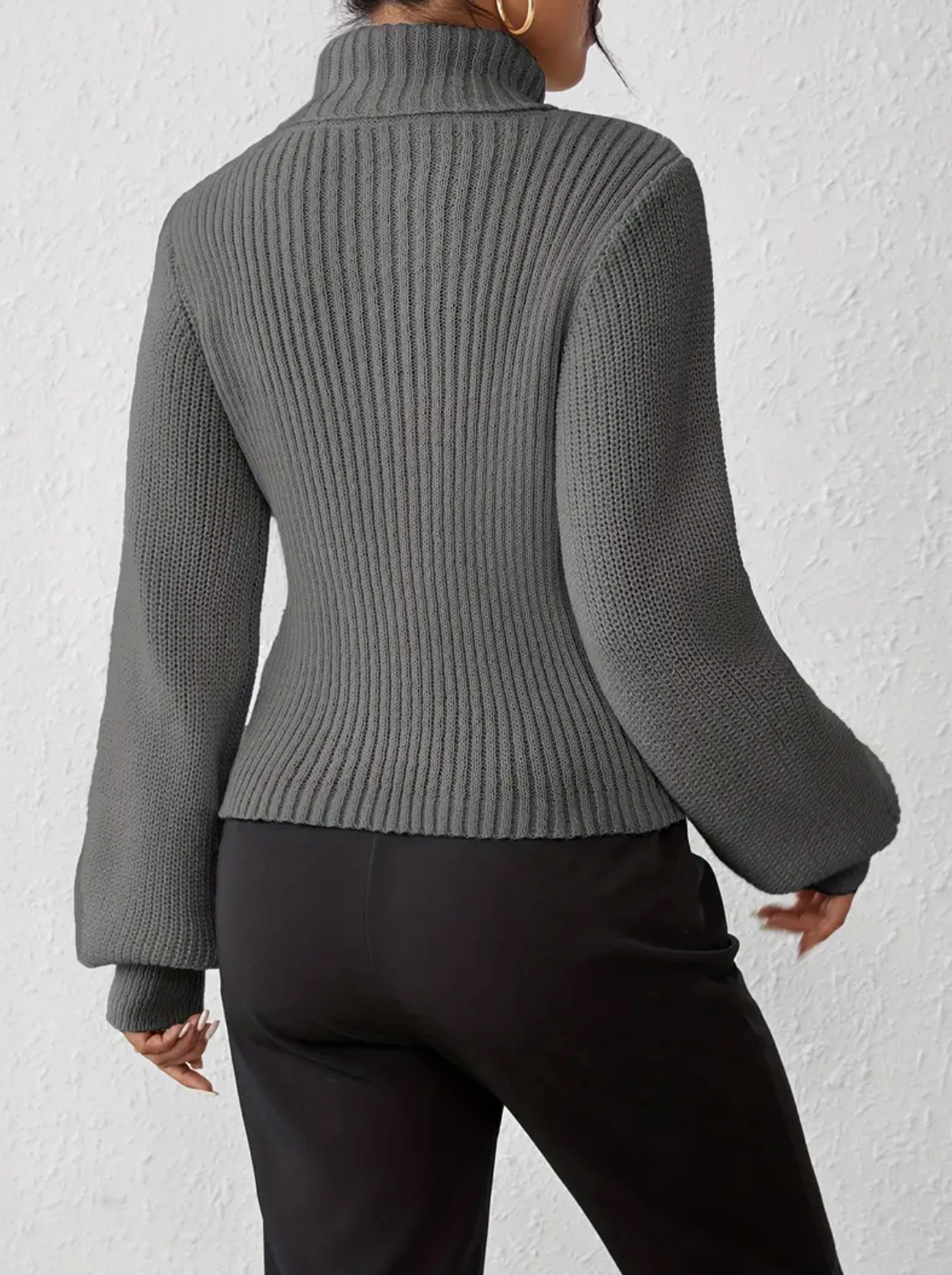 High Neck Sweater with Cutout