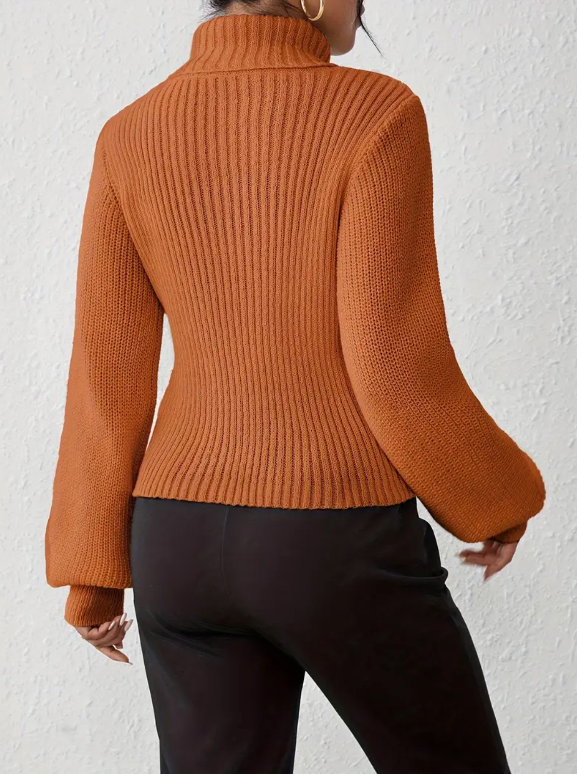 High Neck Sweater with Cutout