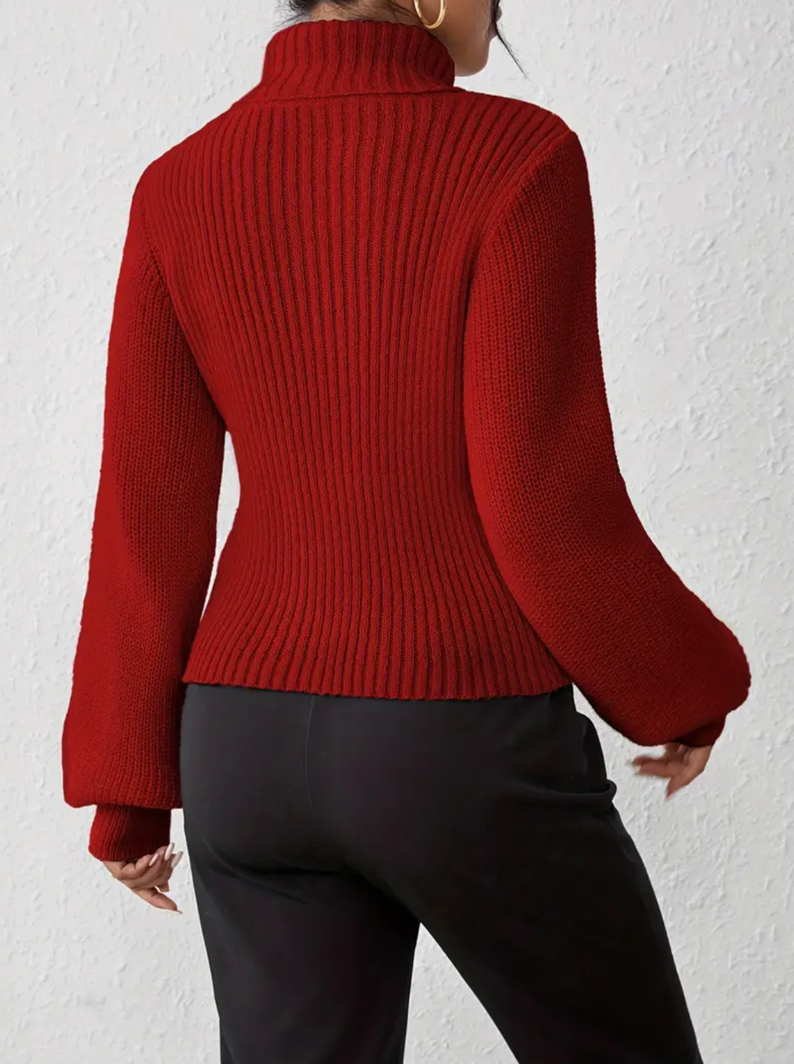 High Neck Sweater with Cutout