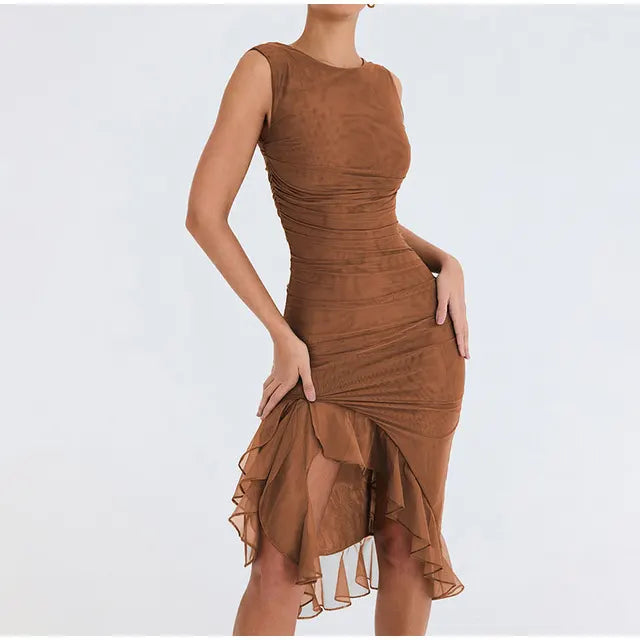 RESA | Ruffled midi dress