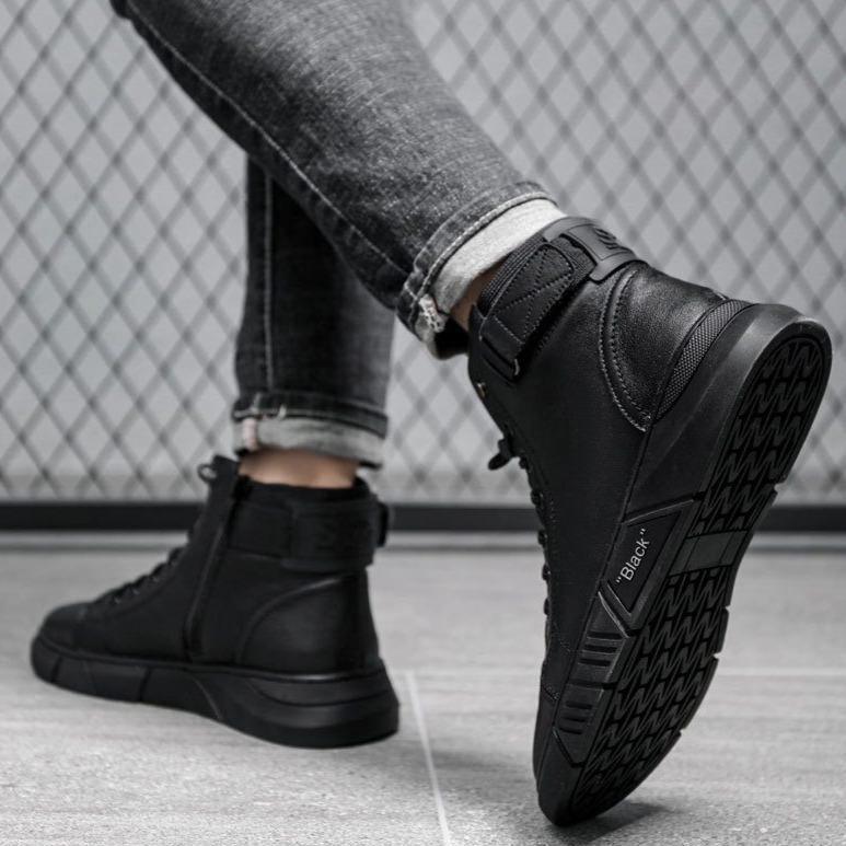 Classic black leather shoe