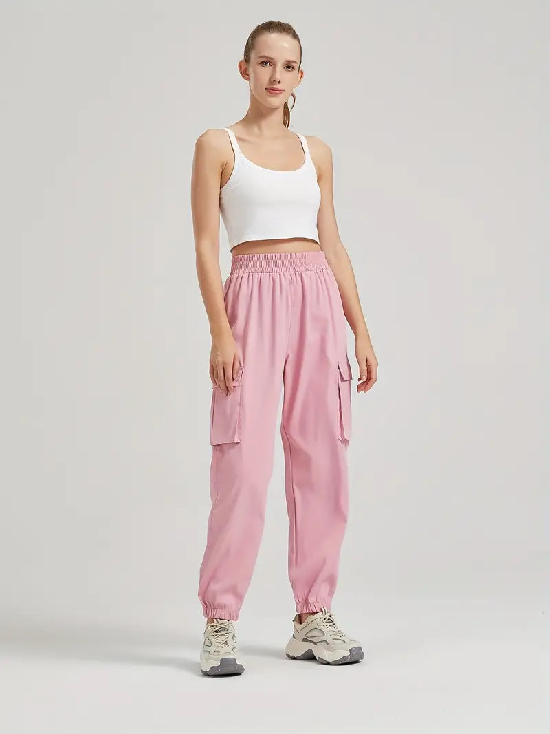 Jogger cargo pants with elastic waist