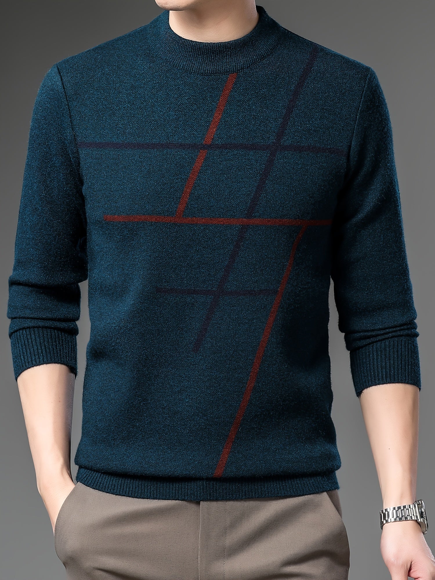 CHRIS | Knitted Cable Stripe Sweater