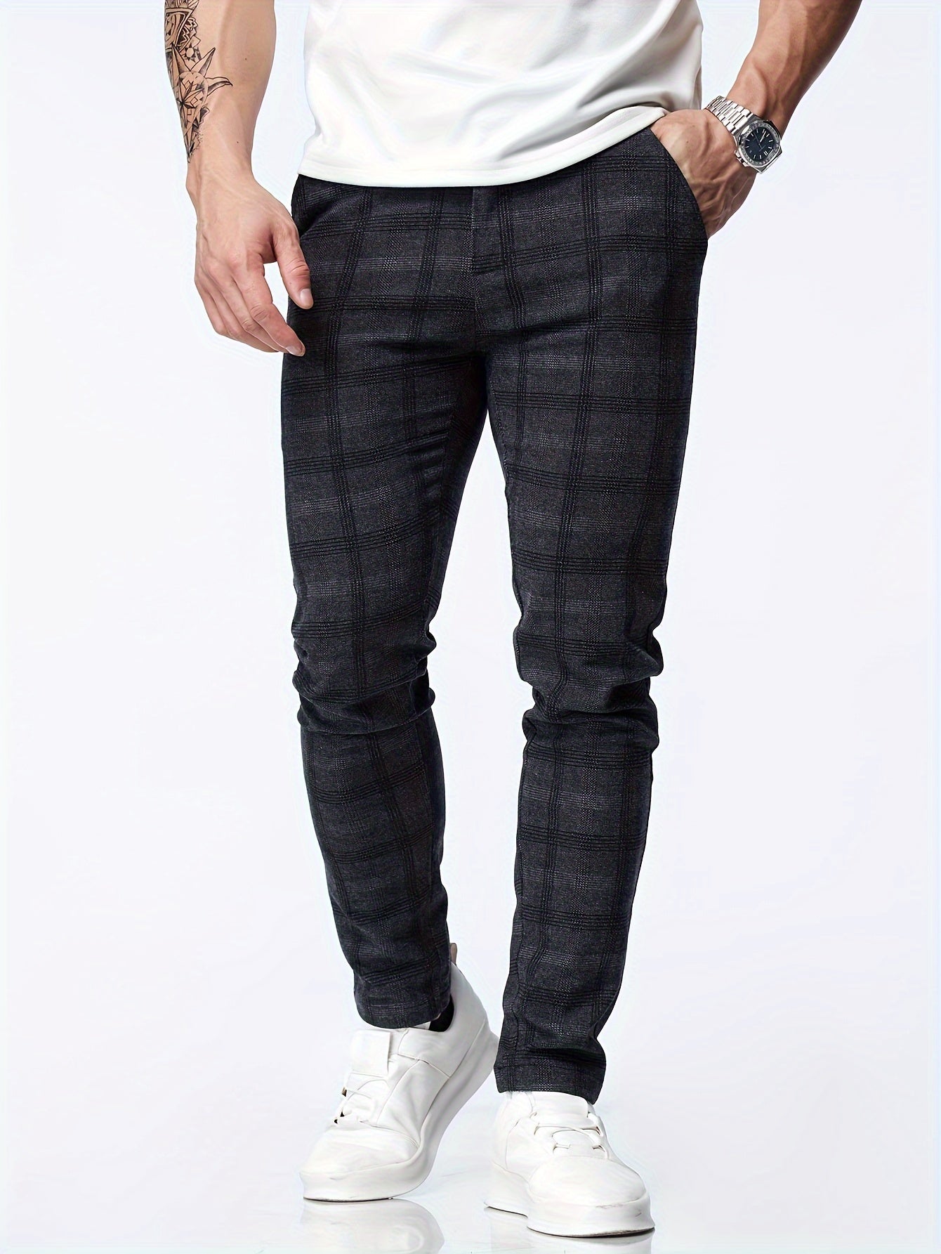 Checked Pattern Pants for Men