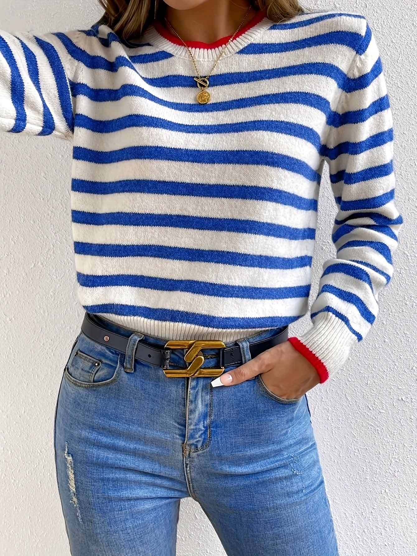 Striped Crew Neck Sweater