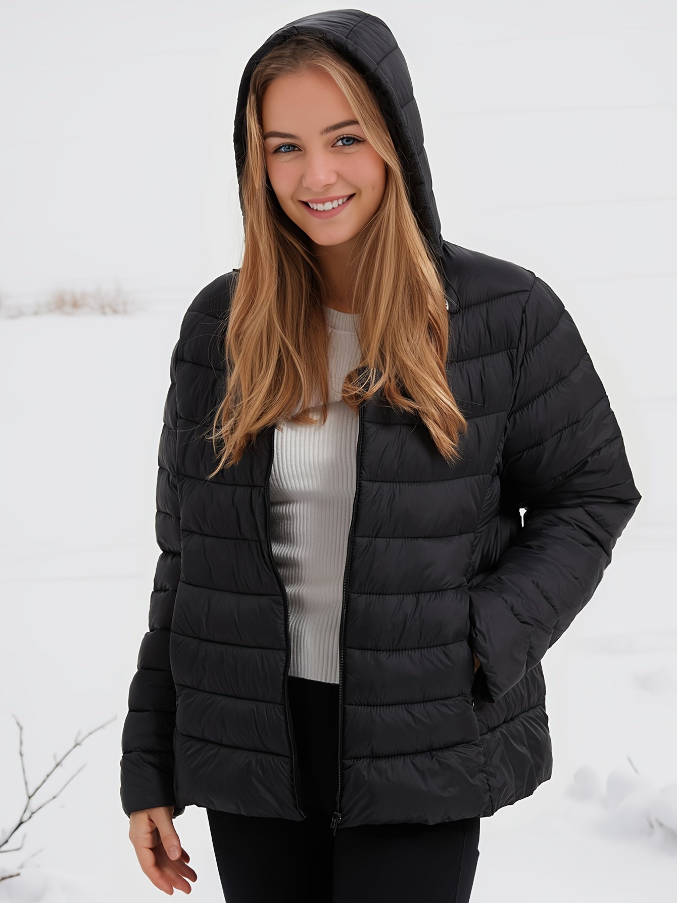 Hooded quilted jacket