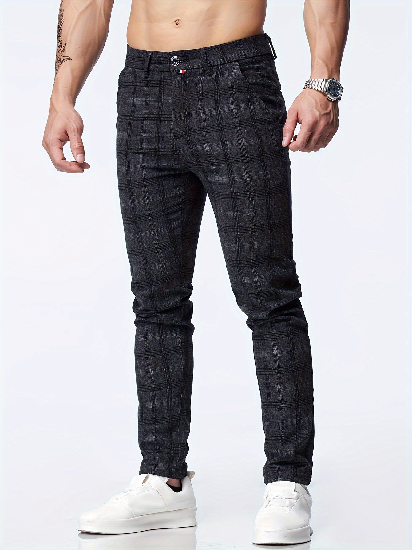 Checked Pattern Pants for Men