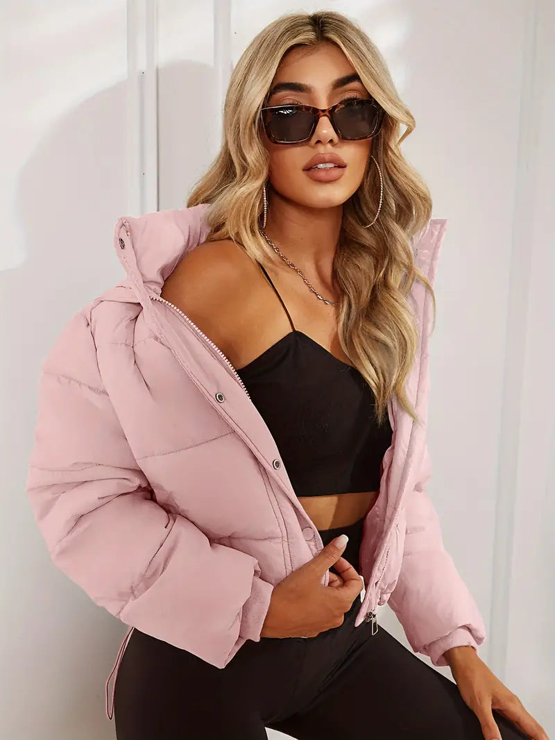 Luxurious puffer jacket with hood