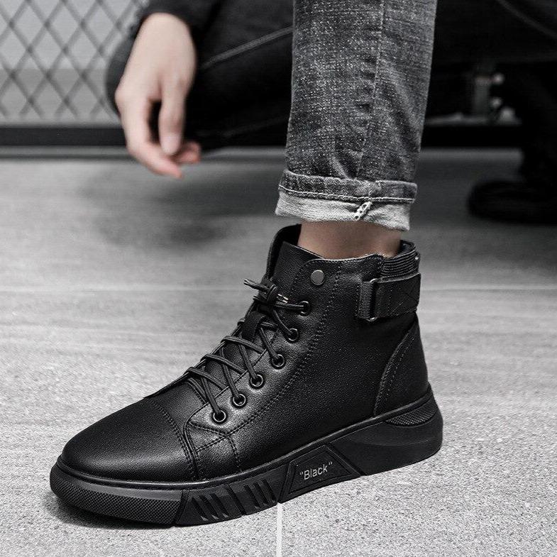 Classic black leather shoe