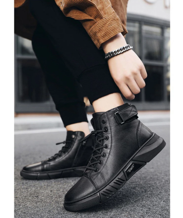 Classic black leather shoe