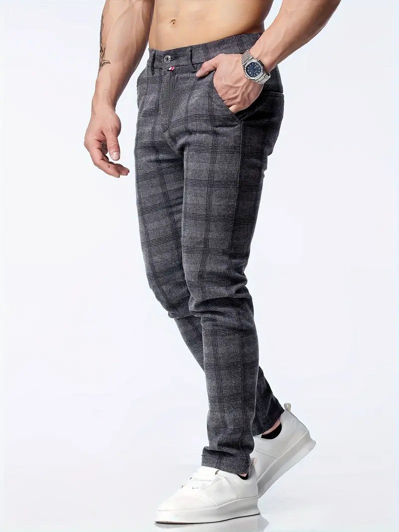 Checked Pattern Pants for Men