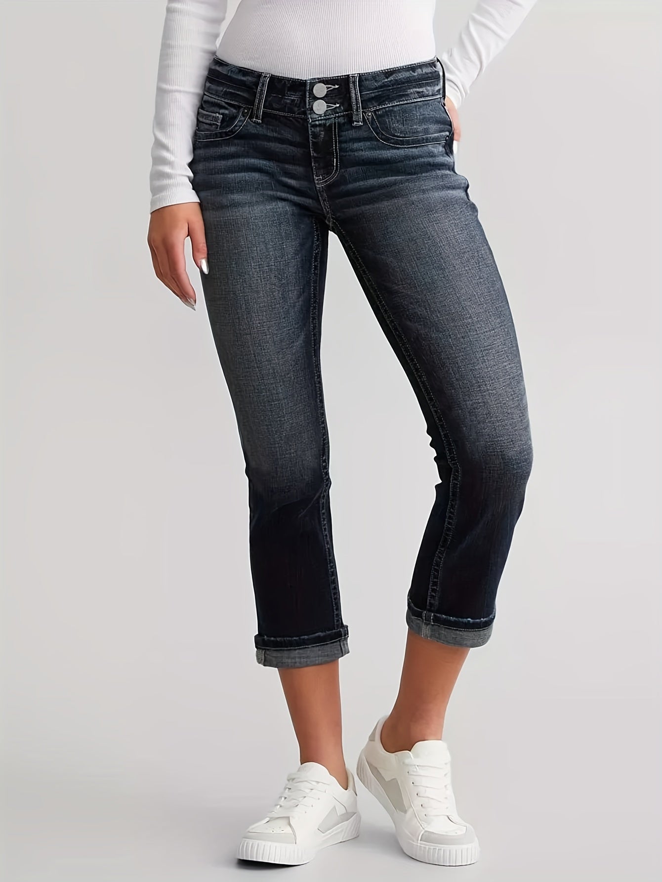 High Waist Capri Jeans | Retro Style