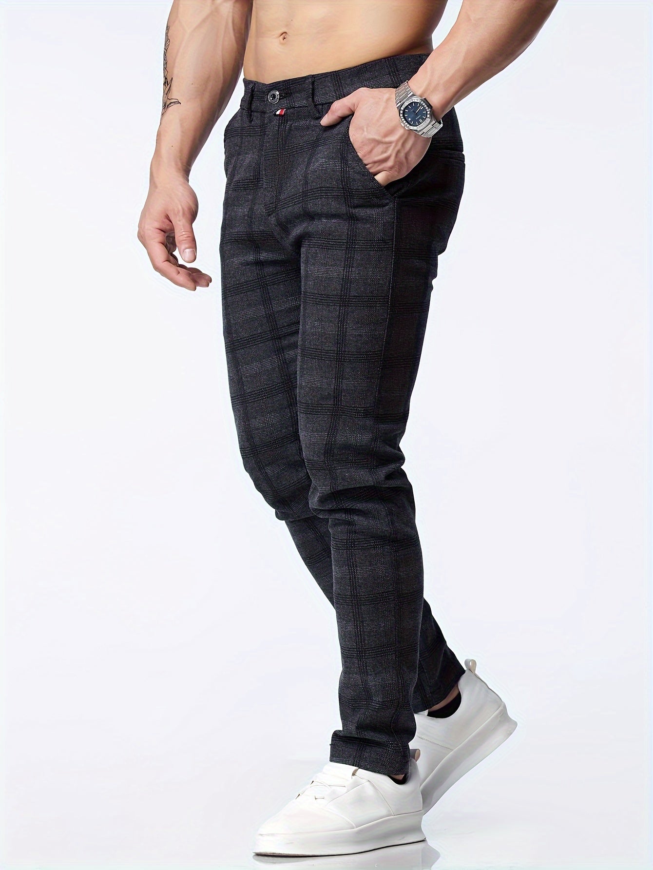 Checked Pattern Pants for Men