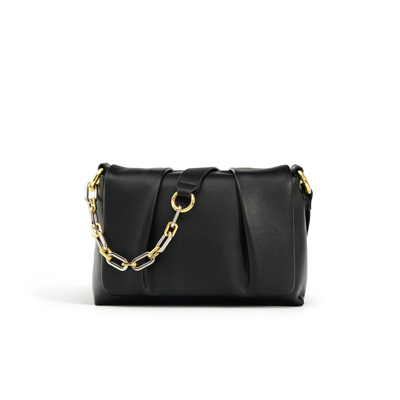 Leather shoulder bag | With chain strap