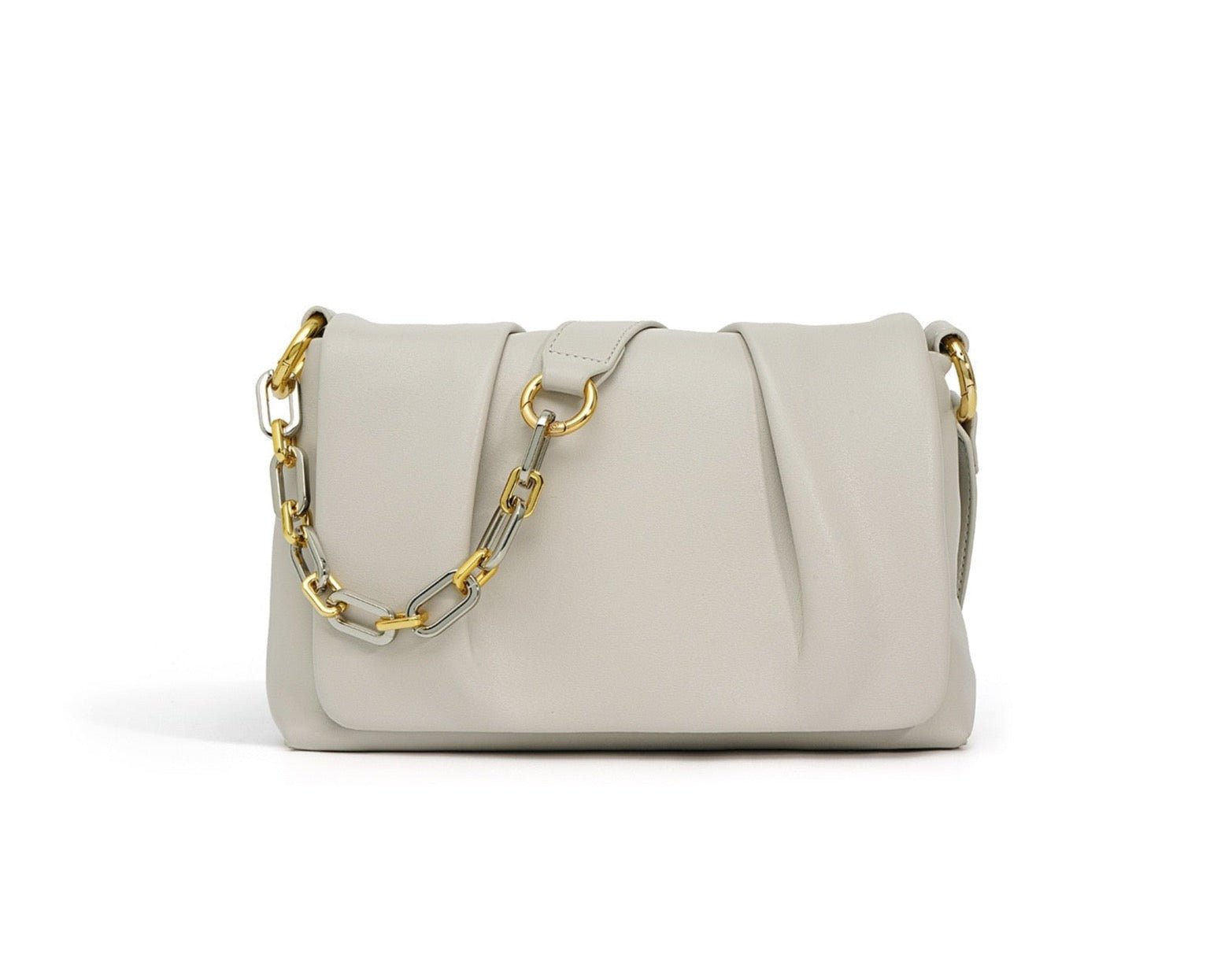 Leather shoulder bag | With chain strap