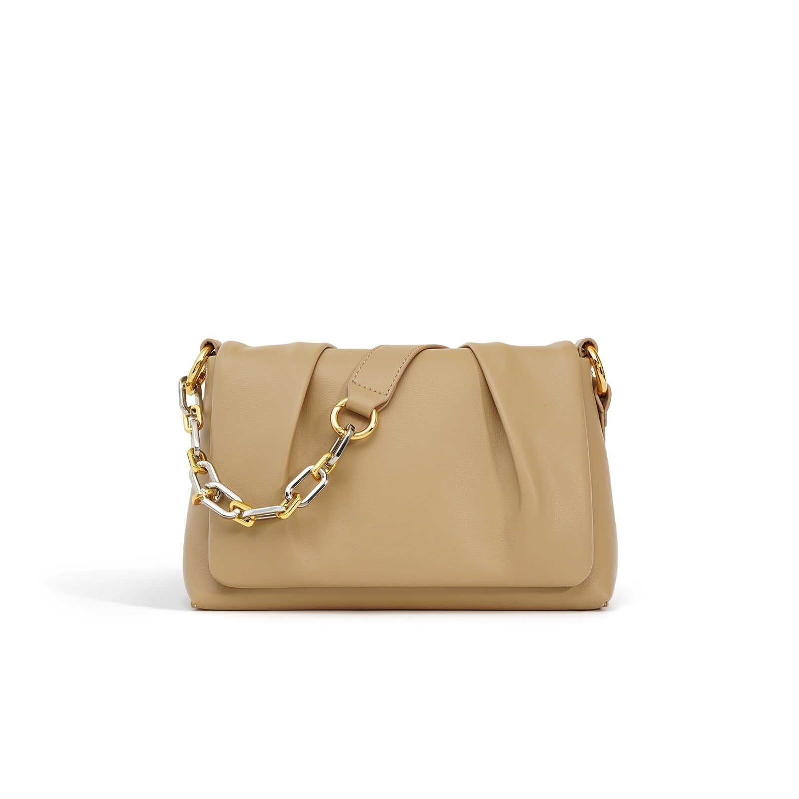 Leather shoulder bag | With chain strap